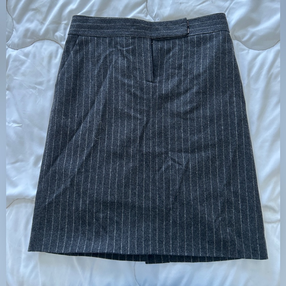J. Crew Charcoal Pinstripe Pencil Skirt